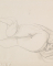 Femme nue allongée sur le flanc, vedrs la droite, un bras au-dessus des yeux