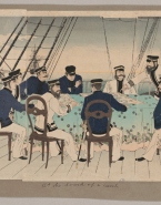 Officiers de marine débattant de la stratégie pour leur attaque contre la dynastie de Quing