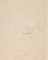 Femme nue à demi allongée, de profil à droite, appuyée sur les mains, jambes repliées