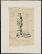 Projet pour le monument à Henri Becque avec une fontaine au pied