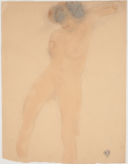 Femme nue au coude levé ; Esquisse d'un bras (au verso)
