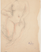 Femme nue assise, de face