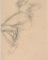 Femme nue couchée sur le côté, une main sur la hanche