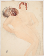 Deux femmes nues, à demi allongées côte à côte