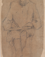 Jeune garcon écrivant sur ses genoux