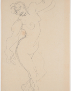 Femme nue dans un mouvement de danse