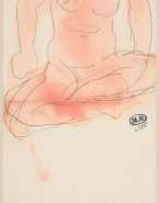 Femme nue assise en tailleur ; Femme nue en tailleur (au verso)