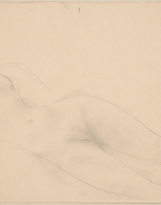 Femme nue allongée, les mains aux épaules