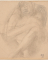 Femme nue de face, assise en tailleur