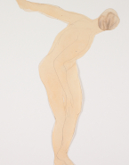 Femme nue, un bras tendu en arrière