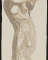 Homme nu de face adossé à un rocher et portant une masse sur ses épaules