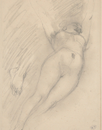 Femme nue allongée s'étirant