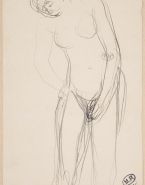 Femme nue penchée vers la gauche