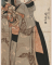 Onna Sannomiya,une courtisane de haut rang regardant un chat à ses pieds