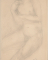 Femme nue assise vers la gauche, une main sous le menton, dite la pensive