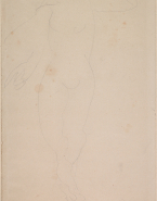 Femme nue debout, de face, aux jambes croisées