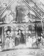 Les vertus franciscaines : allégorie de l’obéissance, fresque par Giotto (1330)