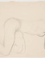 Femme nue assise, de profil à droite, un coude haut, dite Narcisse
