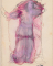 Femme drapée et agenouillée auprès d'une colonne