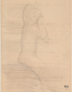 Femme nue assise, de profil à droite
