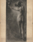 Femme nue vue de dos, feuillage dans la main gauche tendue. Sibylle