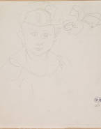 Portrait de petite fille, un noeud dans les cheveux, d'après Jeanne Simpson (1897-1981), fille de Kate Simpson