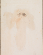 Femme nue agenouillee portant à califourchon et à l'envers une femme sur les épaules