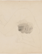 Femme nue allongée sur le flanc, appuyée sur son avant-bras gauche