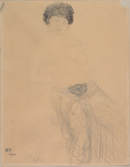 Femme assise, à demi-nue, les mains au dos