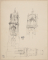 Trois études de la tour de la cathédrale Notre-Dame de Rodez (Aveyron)