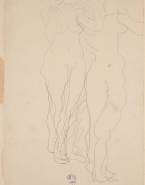Deux femmes nues debout, tournées vers la droite