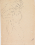 Femme nue en torsion vers la gauche