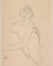 Femme nue à demi-allongée sur le flanc, en appui sur un avant-bras