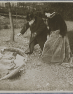Rodin et Judith Cladel donnant à manger aux cygnes