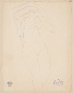 Femme nue debout, cheveux dénoués ; Femme nue aux cheveux dénoués (au verso)