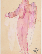 Femme nue, le cou et les épaules couverts