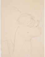 Femme nue agenouillée, de face, bras au dos