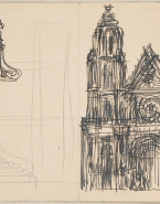 Deux études de console et façade de la cathédrale Saint-Louis à Blois ? (Loir-et-Cher)