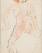 Femme nue assise, aux jambes écartées ; Femme nue assise de profil, un pied posé sur le genou gauche (au verso)