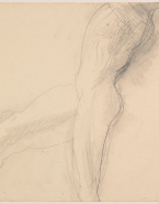 Femme nue de profil et jambe en avant