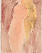 Femme nue, les mains aux cheveux