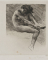 Jeune fille assise, nue et le talon gauche dans la main