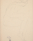 Femme nue assise de profil à droite, écrivant sur ses genoux croisés