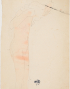 Femme nue, les mains à la chevelure ; Femme nue de profil vers la droite (au verso)