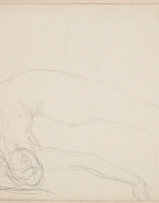 Femme nue de profil, un genou en terre, le buste renversé ; Femme nue, un genou en terre et renversée vers l'arrière (au verso)