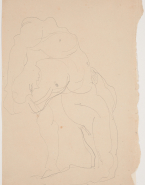 Femme nue agenouillée, de profil à droite, les bras vers l'arrière