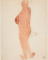 Femme nue de dos, tournée vers la gauche