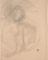 Femme nue assise de face, les jambes écartées et repliées