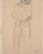 Femme nue debout, les épaules couvertes