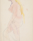 Femme nue de profil vers la gauche et pliant un genou ; Femme nue passant un vêtement (au verso)